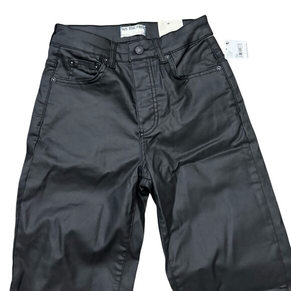 NWT Free People We The Free Black Coated Slim Straight Pants Women’s 26 - Picture 2 of 7